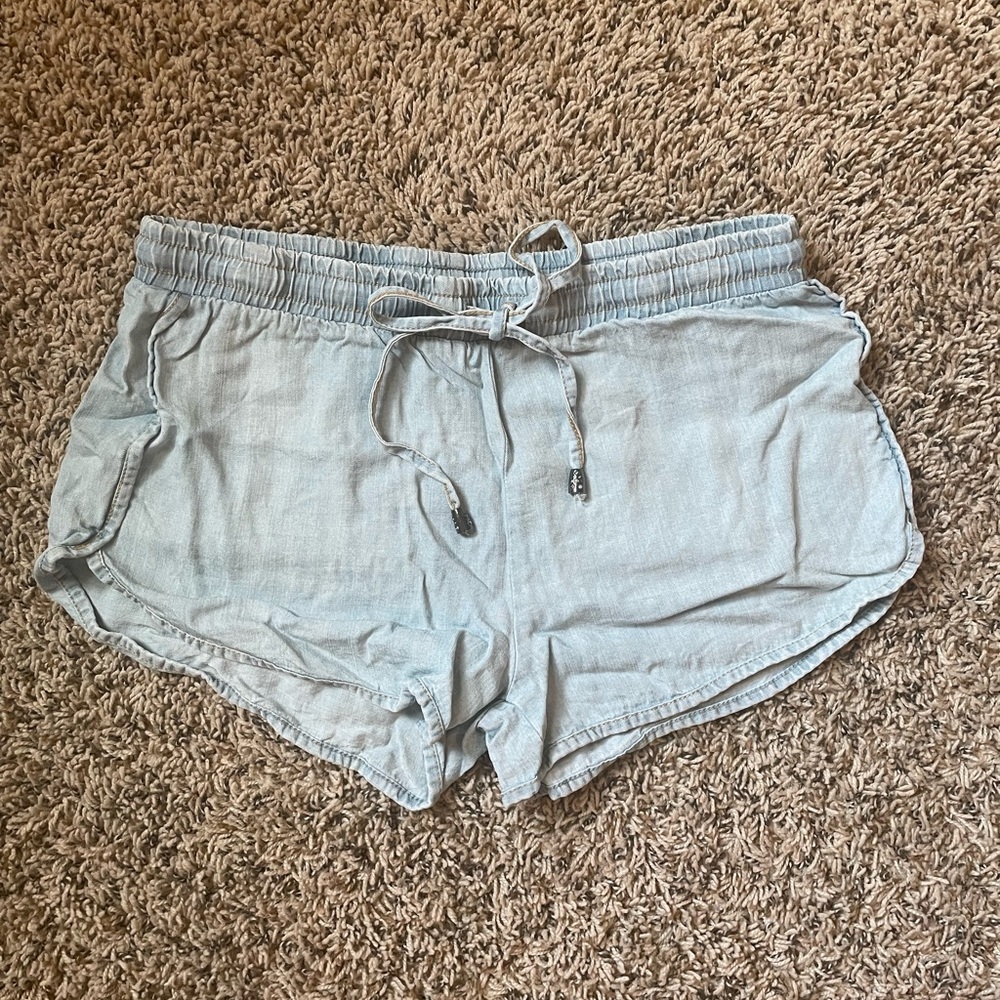Karlie drawstring chambray shorts